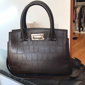 Max Mara brown croc leather bag